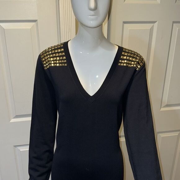 MICHEAL KORS STUDDED  V NECK ASTOR DRESS - Picture 3 of 11